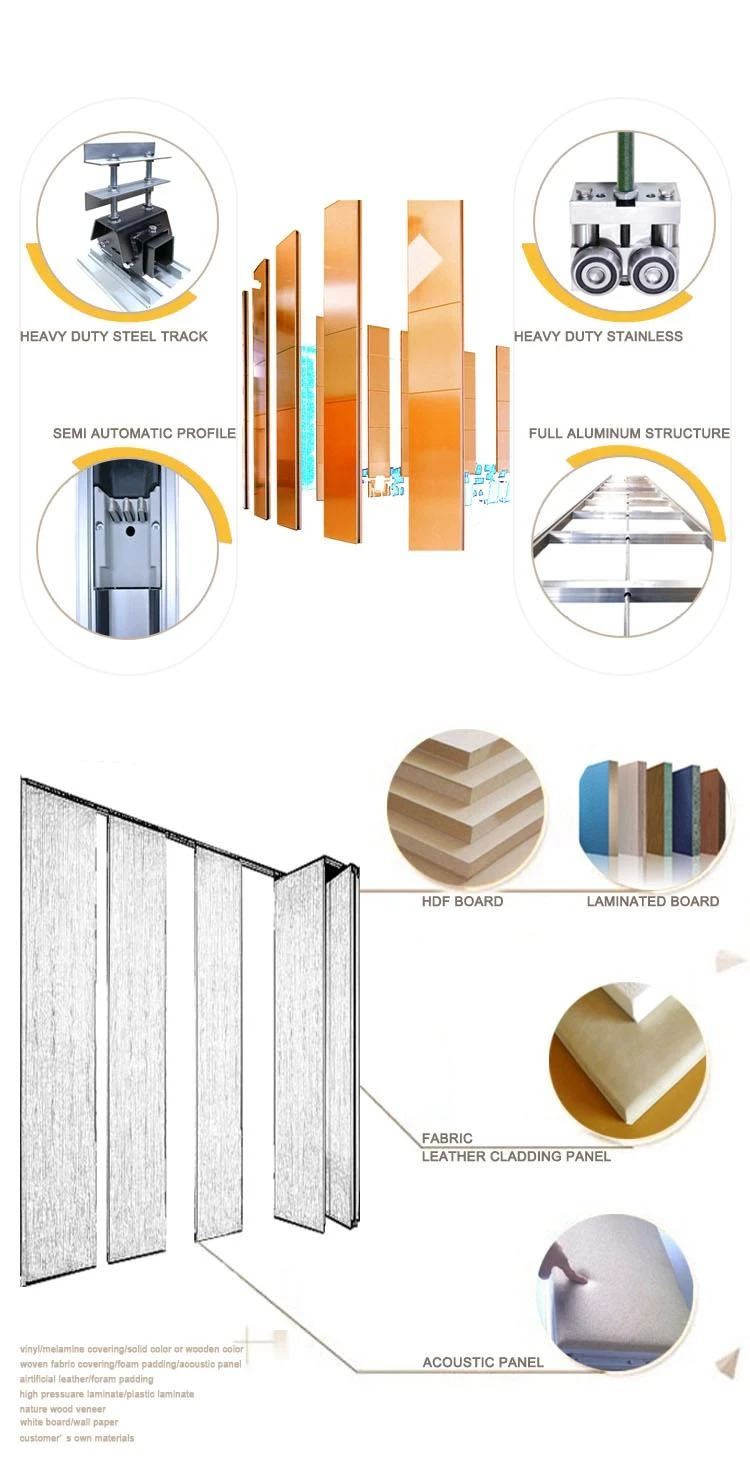 Hotel Fabric Upholstery Movable Partition