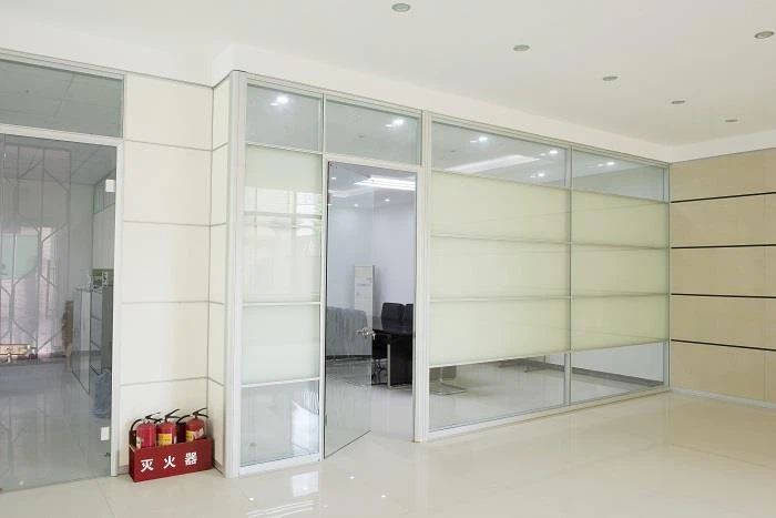 Decorative Office Half Glass Wall Partition, MDF Office Partition Wall