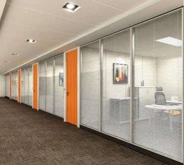 Office Glass Modular Partition Aluminum Frame Glass Soundproof Partition for Office Rooms