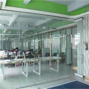 Exterior and Interior Use Frameless Sliding Folding Glass Doors Glazed Partition Door for Office