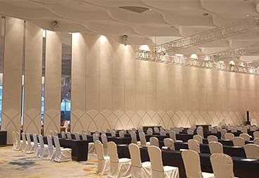 Large scale conference center operable wall system with fabric finish Large scale conference center operable wall system with fabric finish