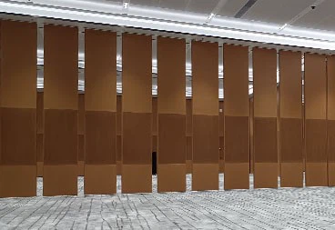 Wooden finish sliding room dividers for multi-purpose hall Wooden finish sliding room dividers for multi-purpose hall
