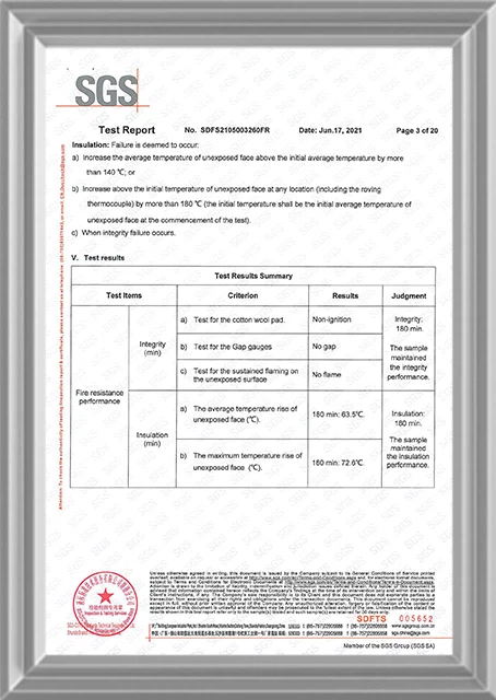 Egood Partition 3-Hour Fire Resistance Test Report Egood Partition 3-Hour Fire Resistance Test Report