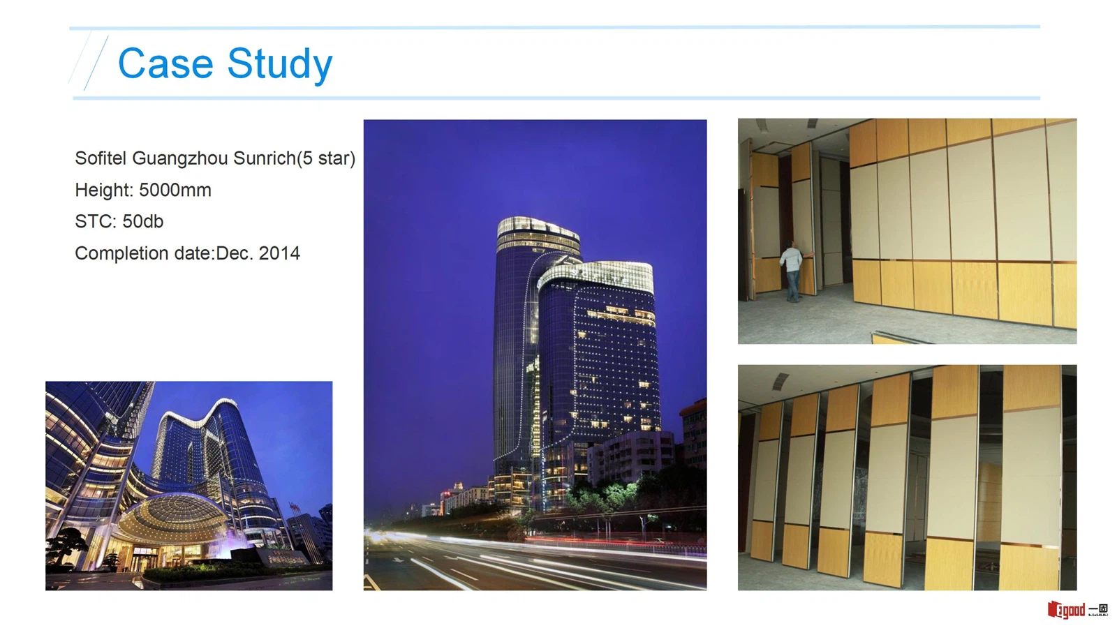 Egood Movable Partition Project: Sofitel Guangzhou Sunrich Hotel (Height 5000mm, STC 50dB) Egood Movable Partition Project: Sofitel Guangzhou Sunrich Hotel (Height 5000mm, STC 50dB)