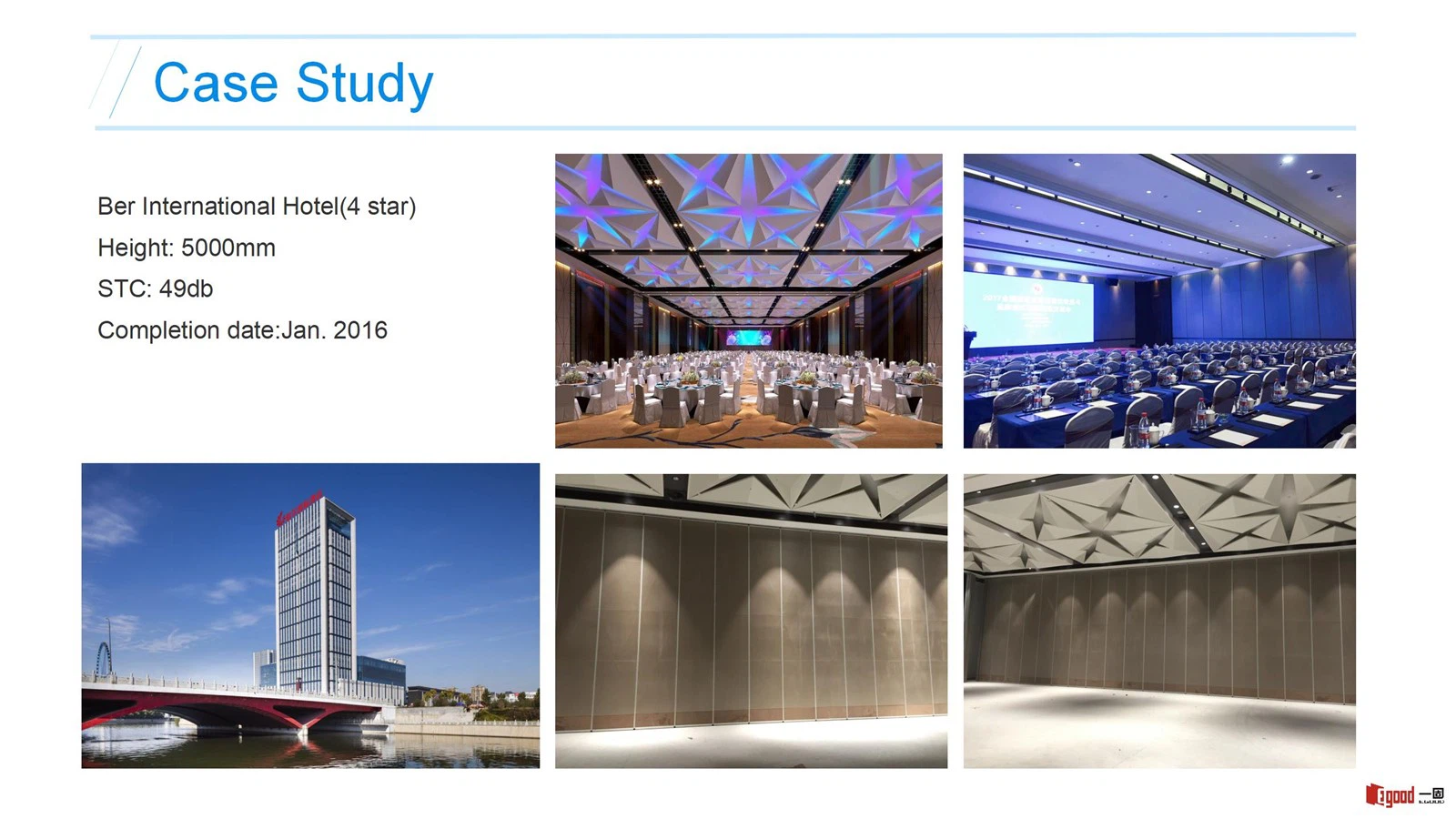 Egood Movable Partition Project: Ber International Hotel (Height 5000mm, STC 49dB) Egood Movable Partition Project: Ber International Hotel (Height 5000mm, STC 49dB)