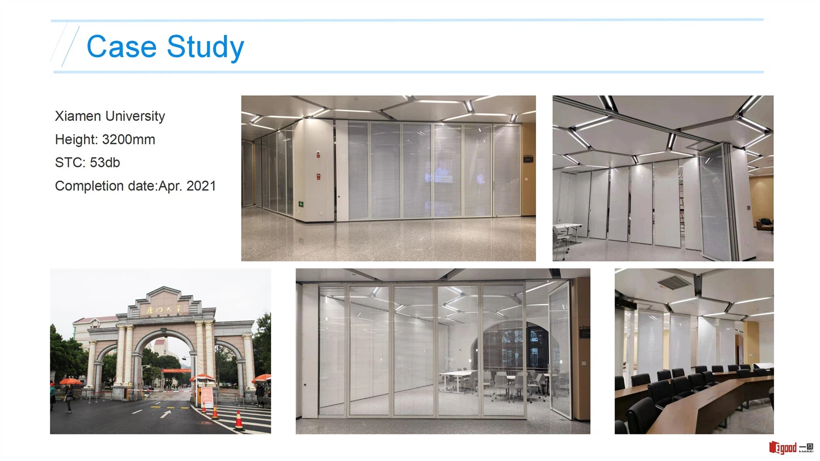 Egood Movable Partition Project: Xiamen University Lecture Hall (Height 3200mm, STC 53dB) Egood Movable Partition Project: Xiamen University Lecture Hall (Height 3200mm, STC 53dB)
