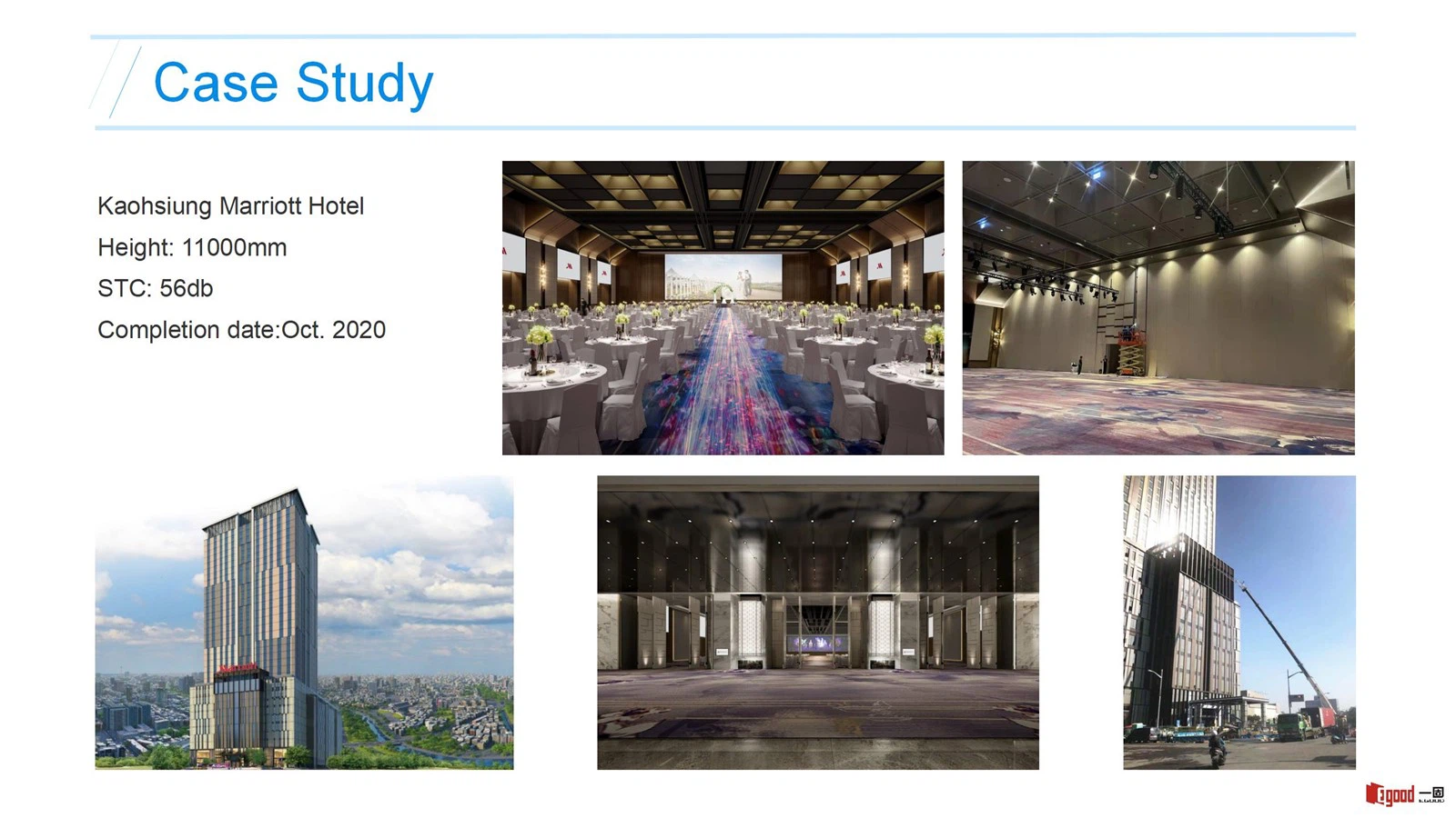 Egood Ultra-High Movable Partition Project: Kaohsiung Marriott Hotel (Height 11000mm, STC 56dB) Egood Ultra-High Movable Partition Project: Kaohsiung Marriott Hotel (Height 11000mm, STC 56dB)