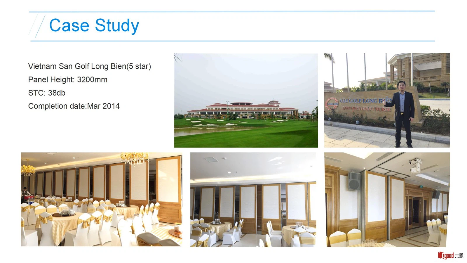 Egood Movable Partition Project Case Study: Vietnam San Golf Long Bien 5-star Hotel Banquet Hall (Height 3200mm, STC 38dB) Egood Movable Partition Project Case Study: Vietnam San Golf Long Bien 5-star Hotel Banquet Hall (Height 3200mm, STC 38dB)