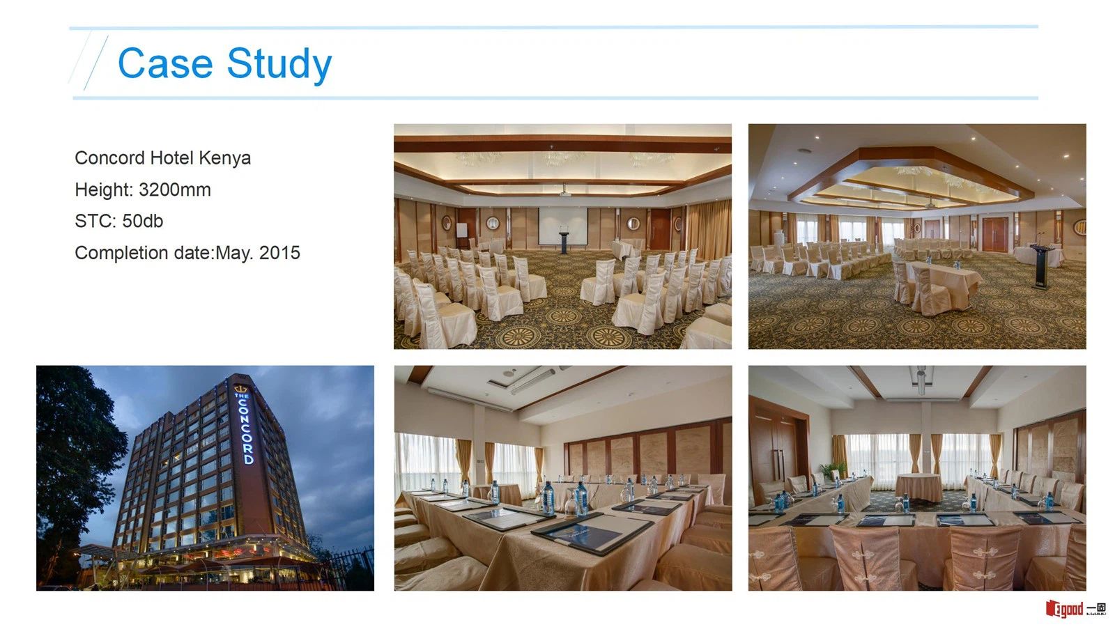 Egood Movable Partition Project: Concord Hotel Kenya Conference Room (Height 3200mm, STC 50dB) Egood Movable Partition Project: Concord Hotel Kenya Conference Room (Height 3200mm, STC 50dB)