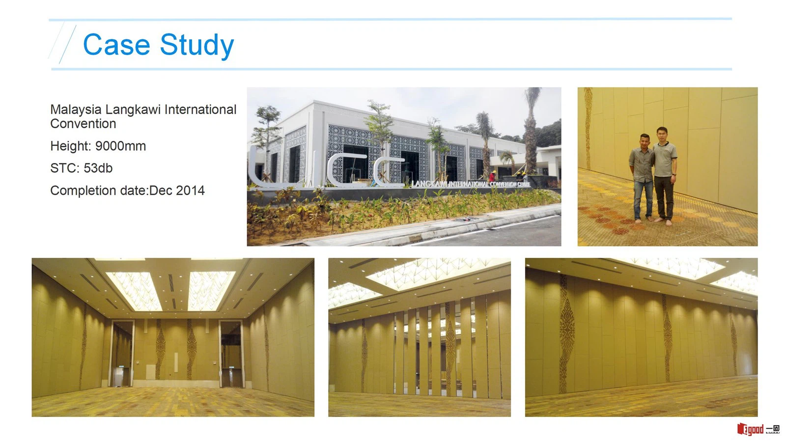 Egood Movable Partition Project: Malaysia Langkawi International Convention Center (Height 9000mm, STC 53dB) Egood Movable Partition Project: Malaysia Langkawi International Convention Center (Height 9000mm, STC 53dB)